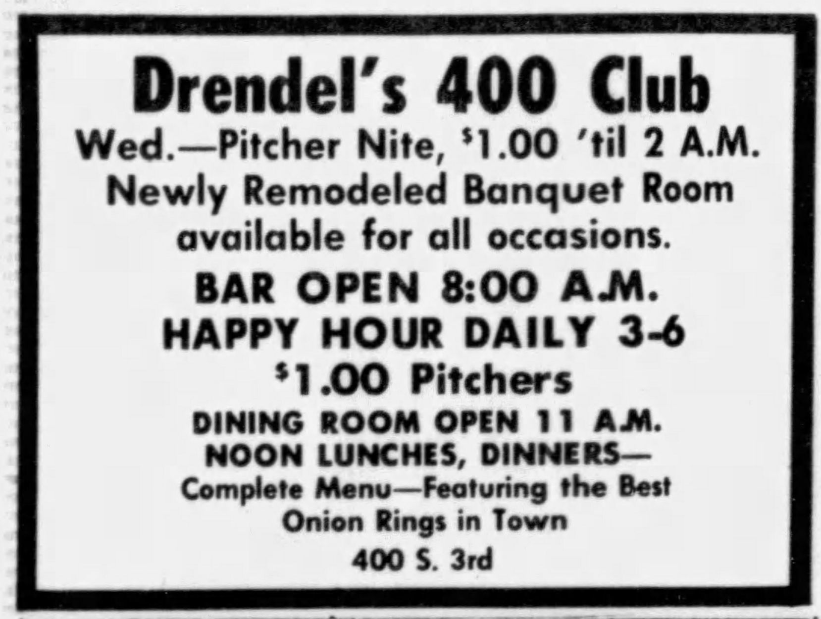 1974: Drendel's 400 Club